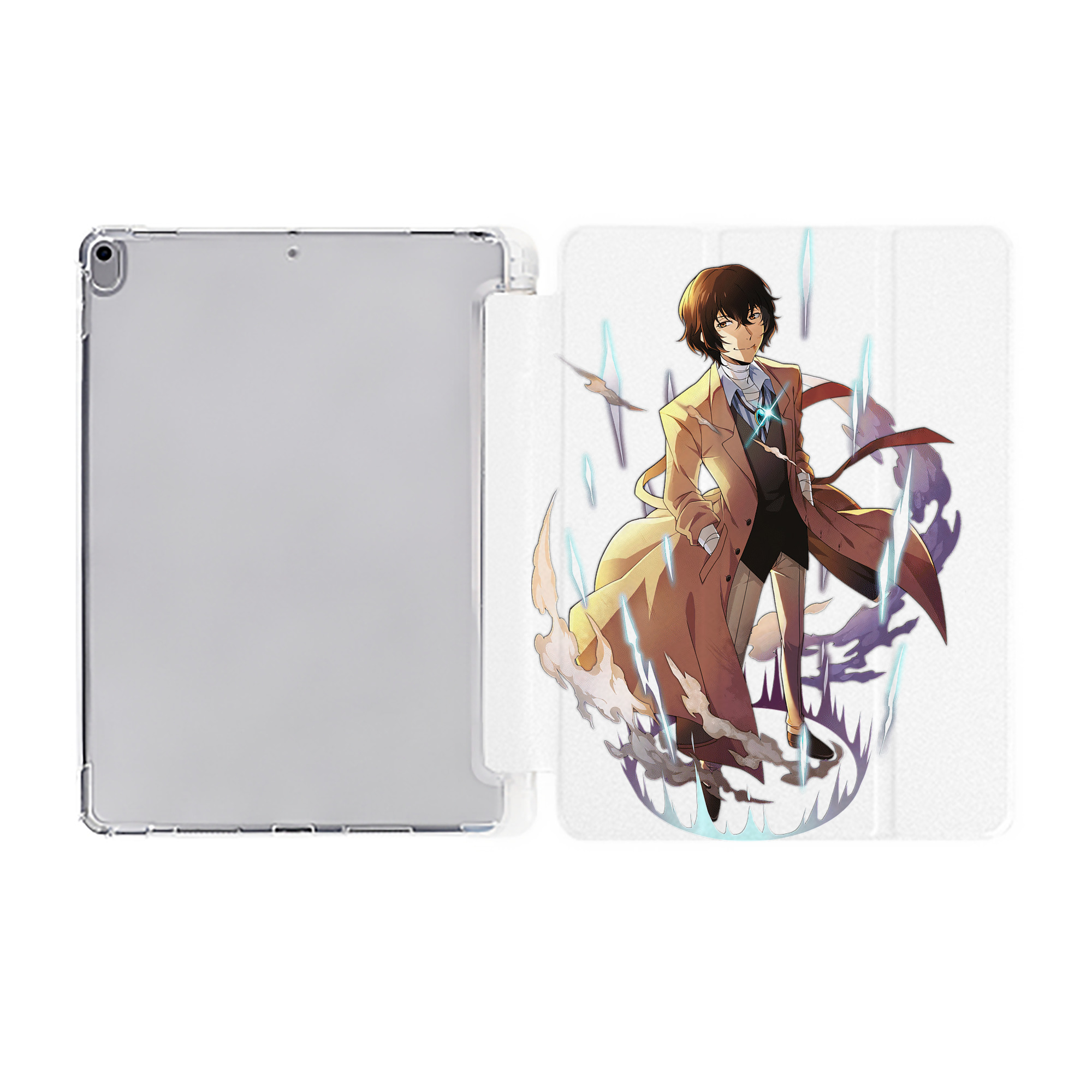 （画像用） 文豪ストレイドッグス Bungo Stray Dogs IPad ケース ペン収納付き 三つ折りスタンド PUレザー×シリコン 対応機種9.5/10.5/10.9インチ